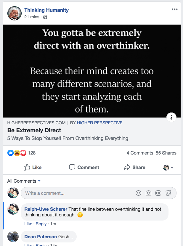 That fine line between overthinking it and not thinking about it enough. :-)