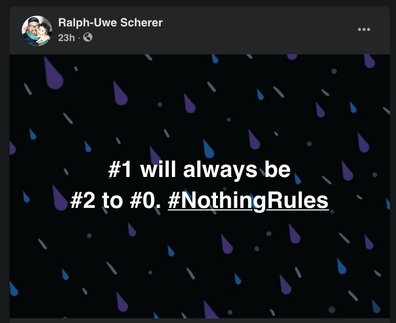Number one will always be number two to number zero. #NothingRules