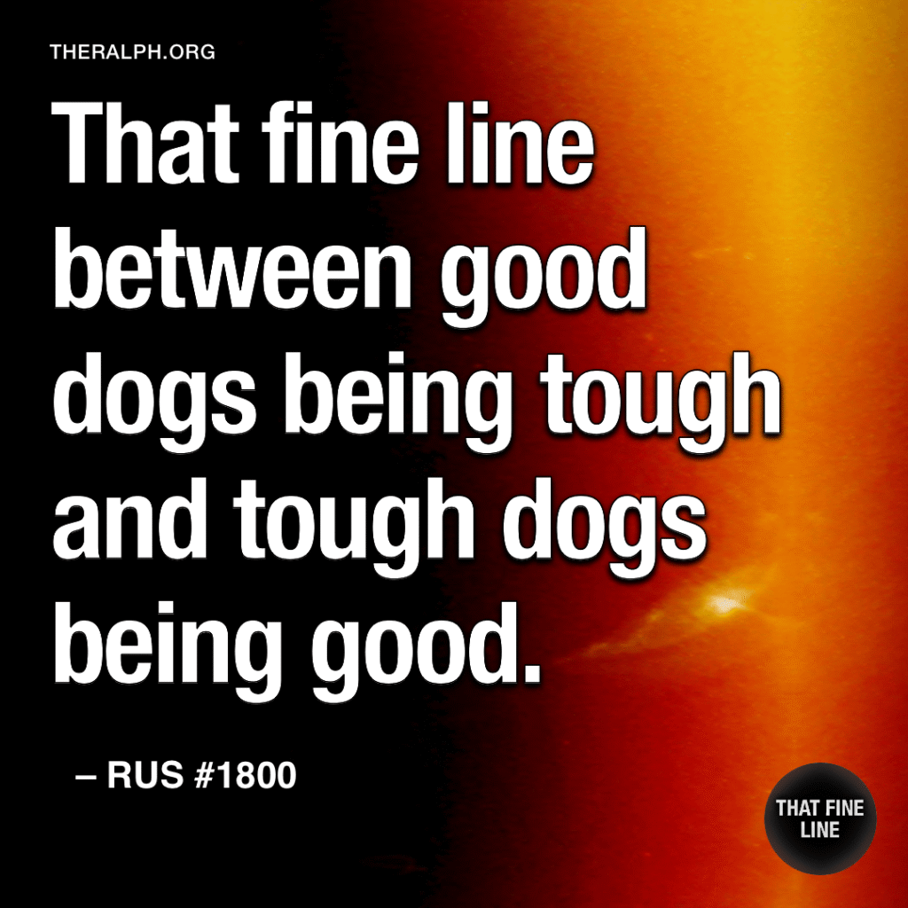 That fine line between good dogs being tough and tough dogs being good.