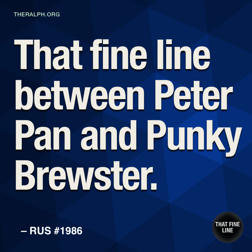 That fine line between Peter Pan and Punky Brewster.